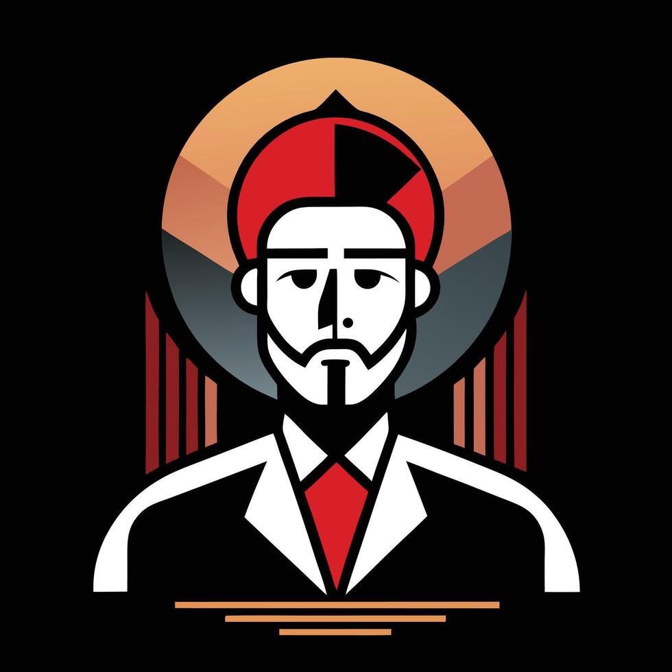 A man with a red hat and tie vector