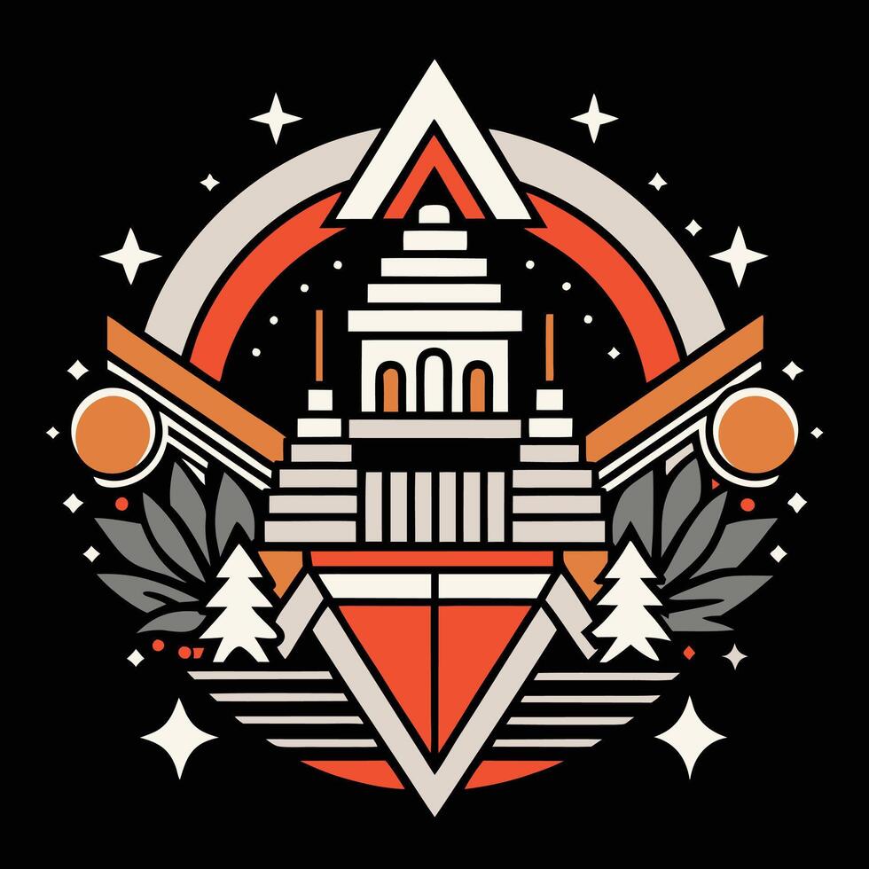 A logo for a band that is called the temple vector
