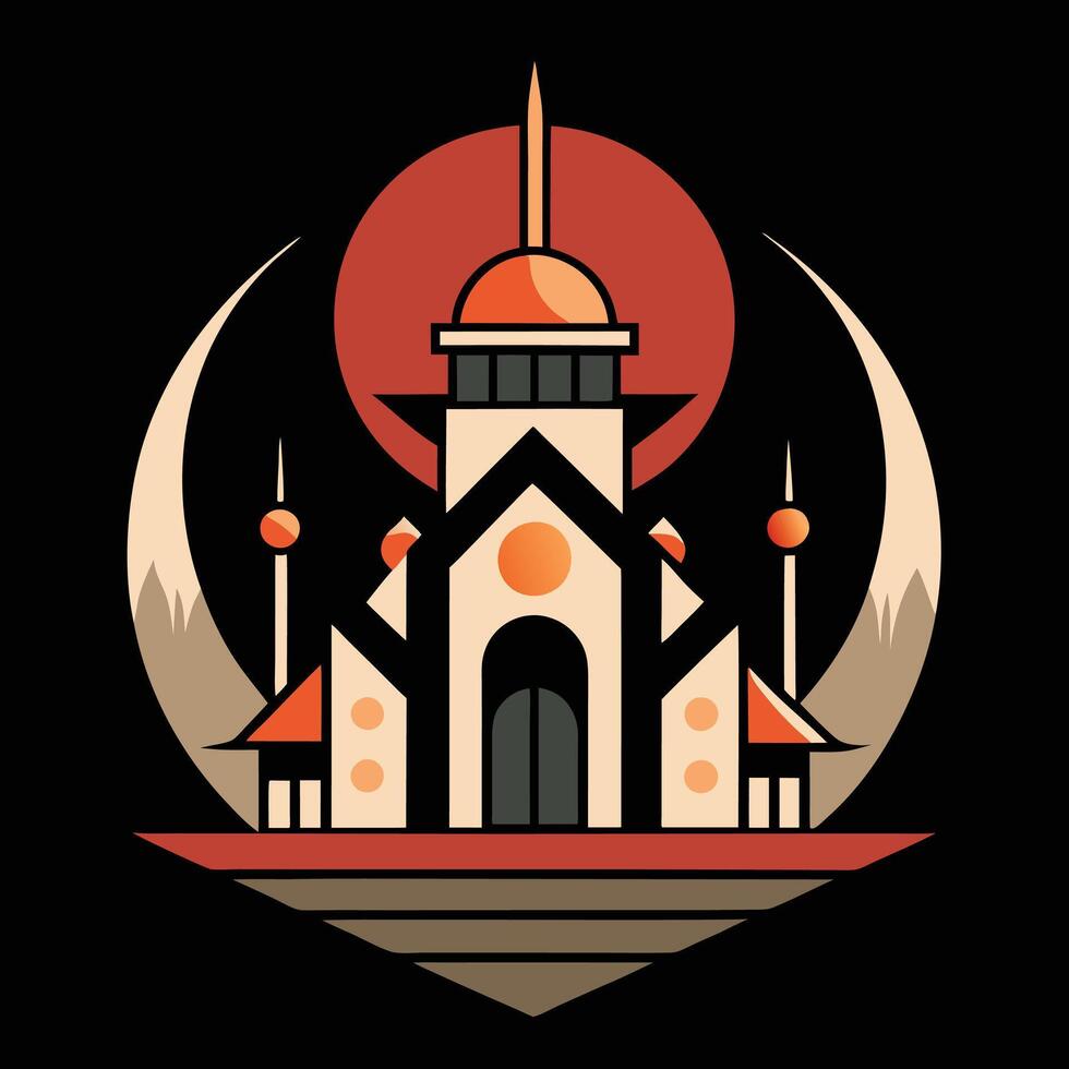 A logo for a game called temple of the sun vector