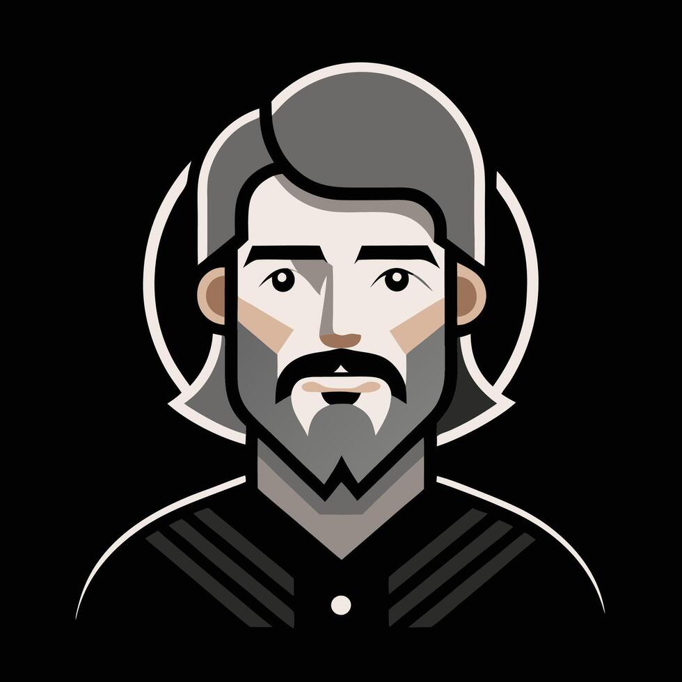 A man with a beard and mustache vector