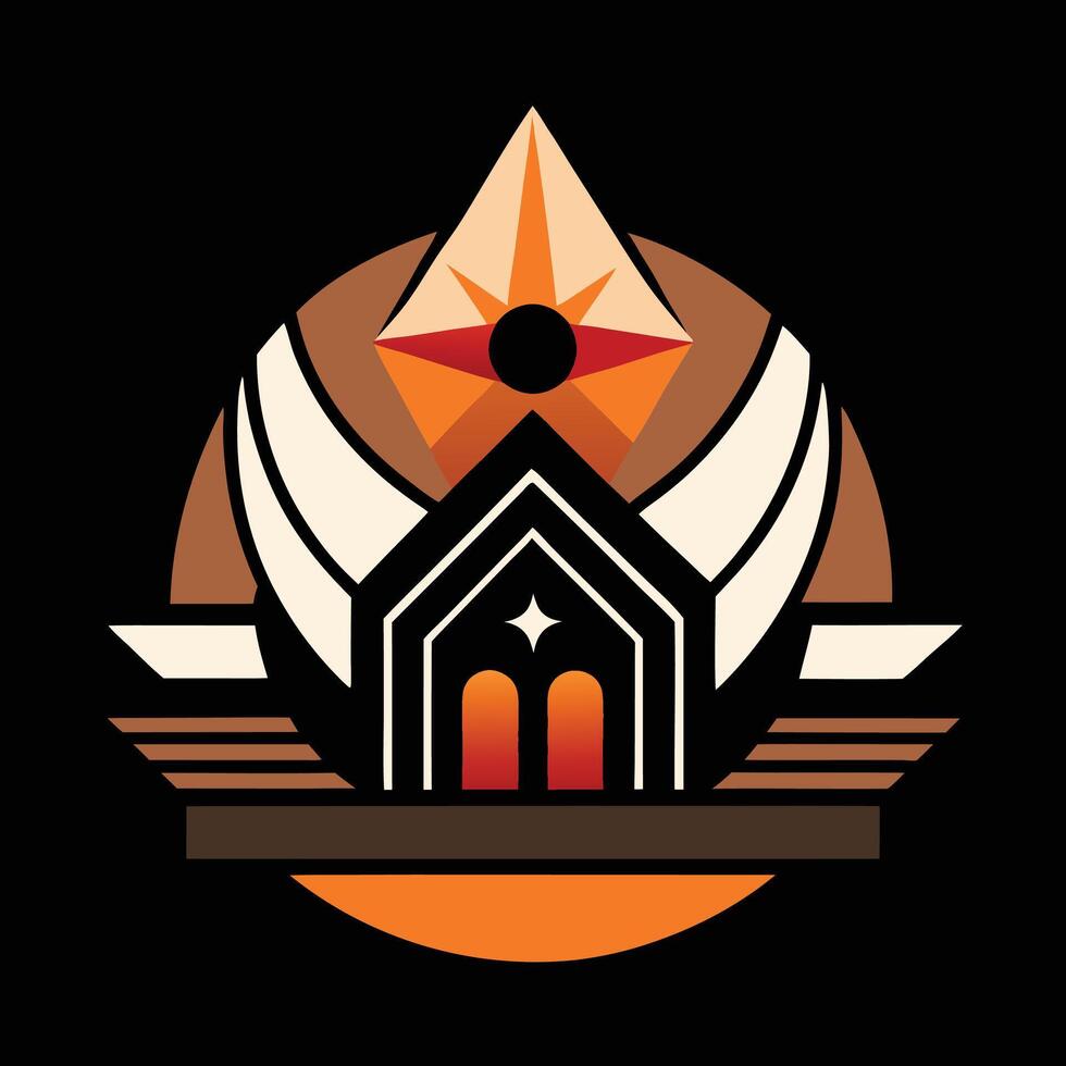 The logo for the church of the sun vector
