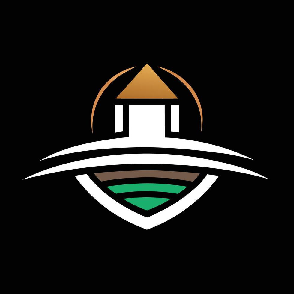 A logo for a church on a hill vector