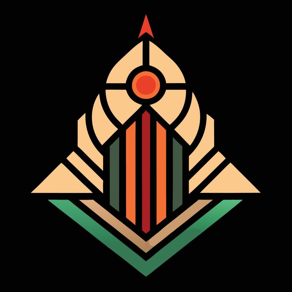 The art deco style logo for a building vector