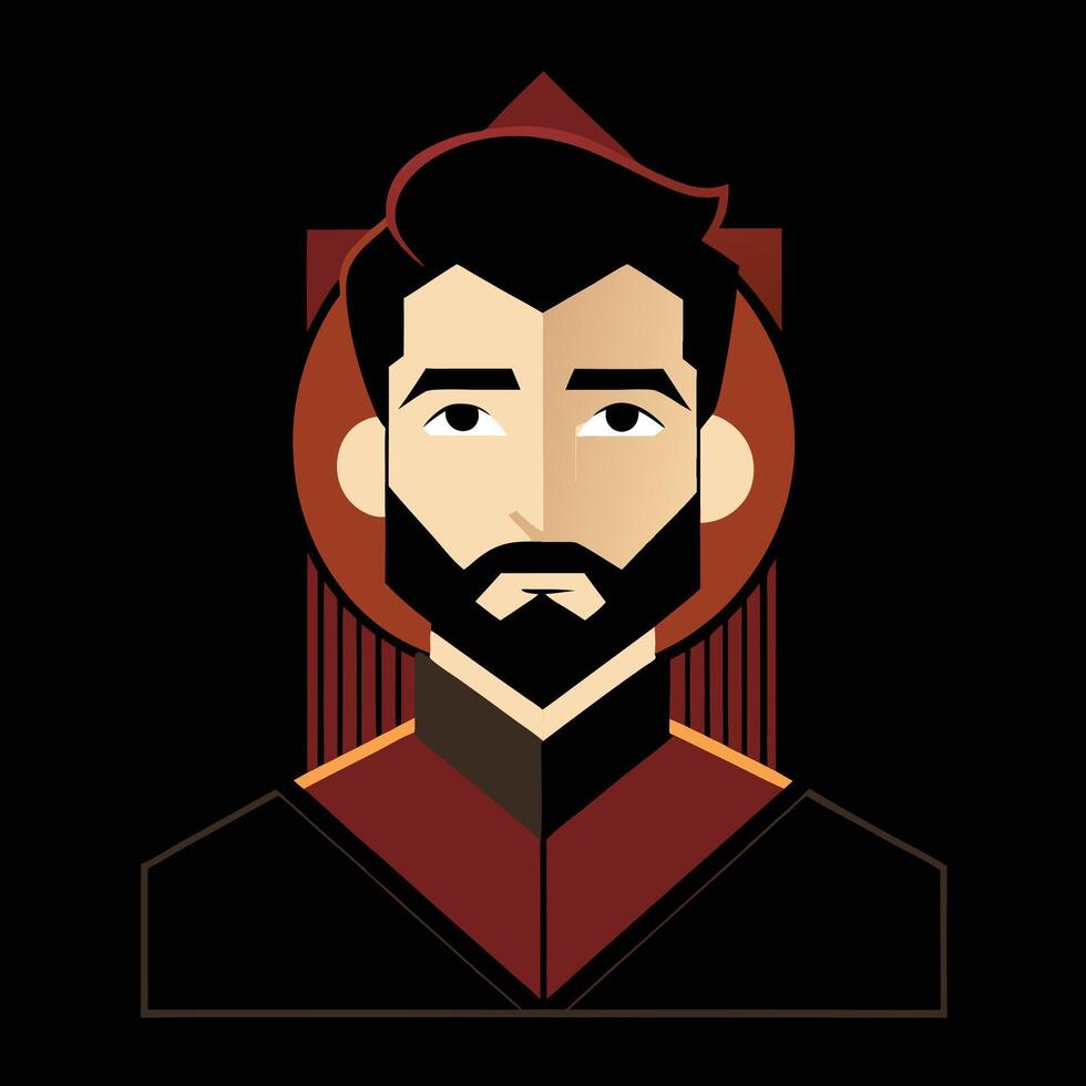 A man with a beard and a beard vector