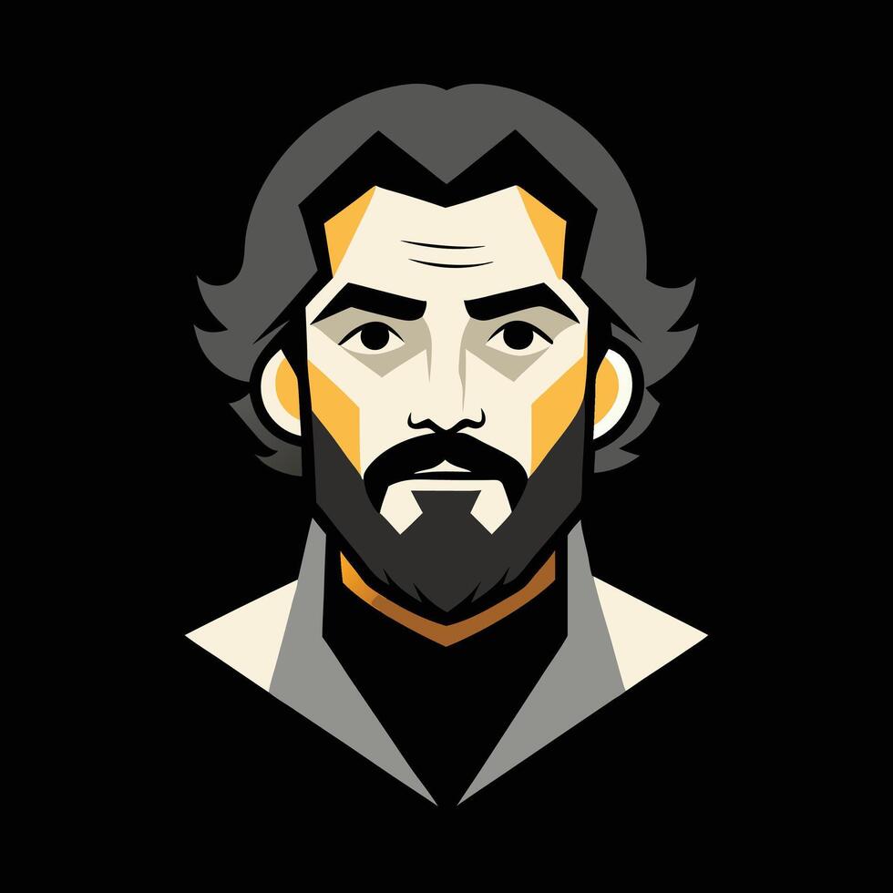 A man with a beard and a beard vector