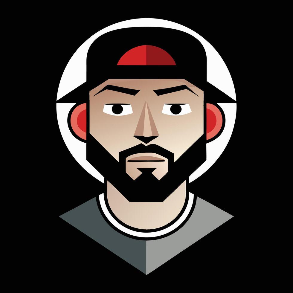 A man with a beard and hat on a black background vector