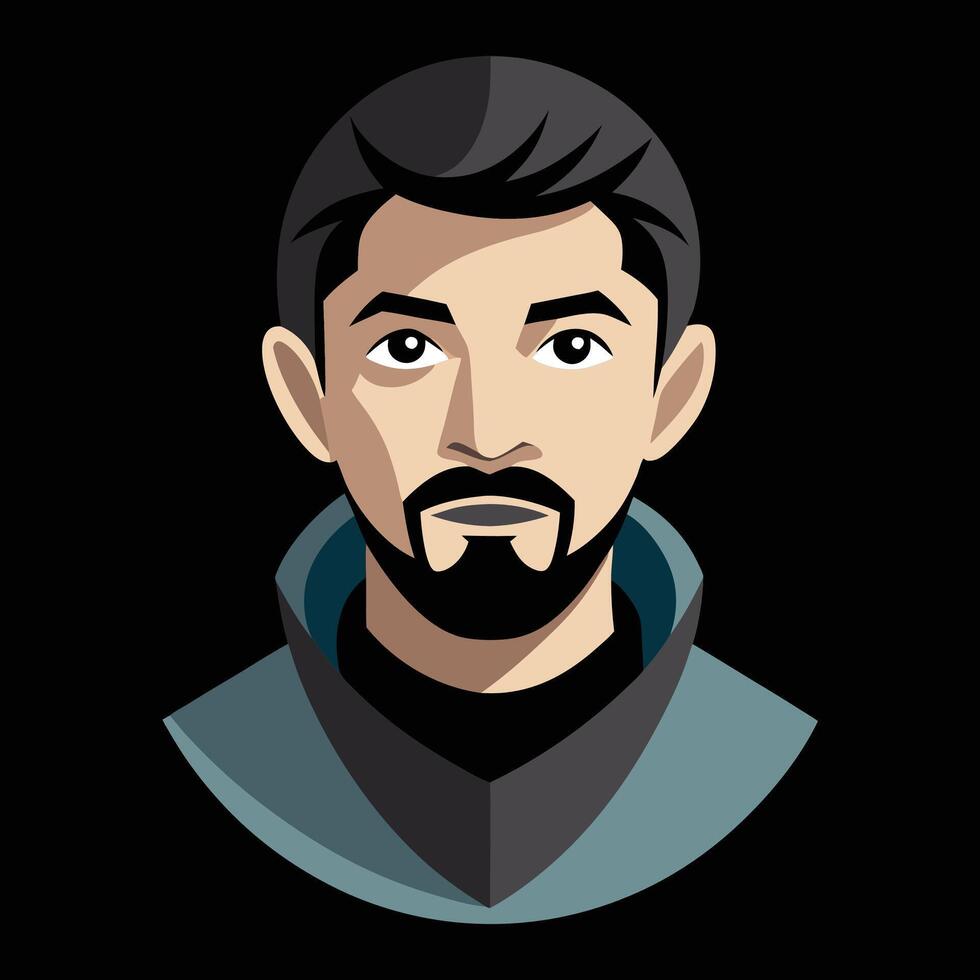 A man with a beard and a beard vector