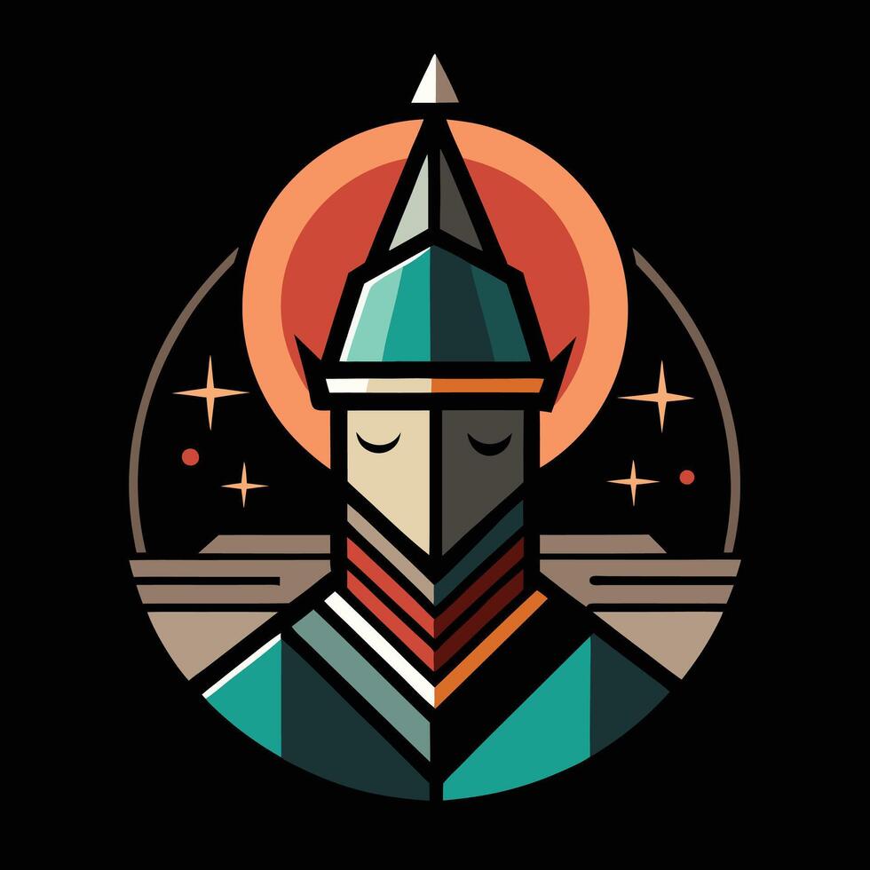 A logo for a game called knight of the seven stars vector