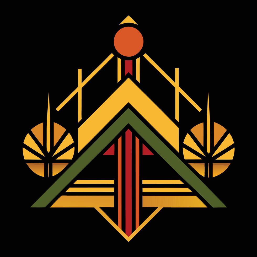 The logo for the art deco movement vector