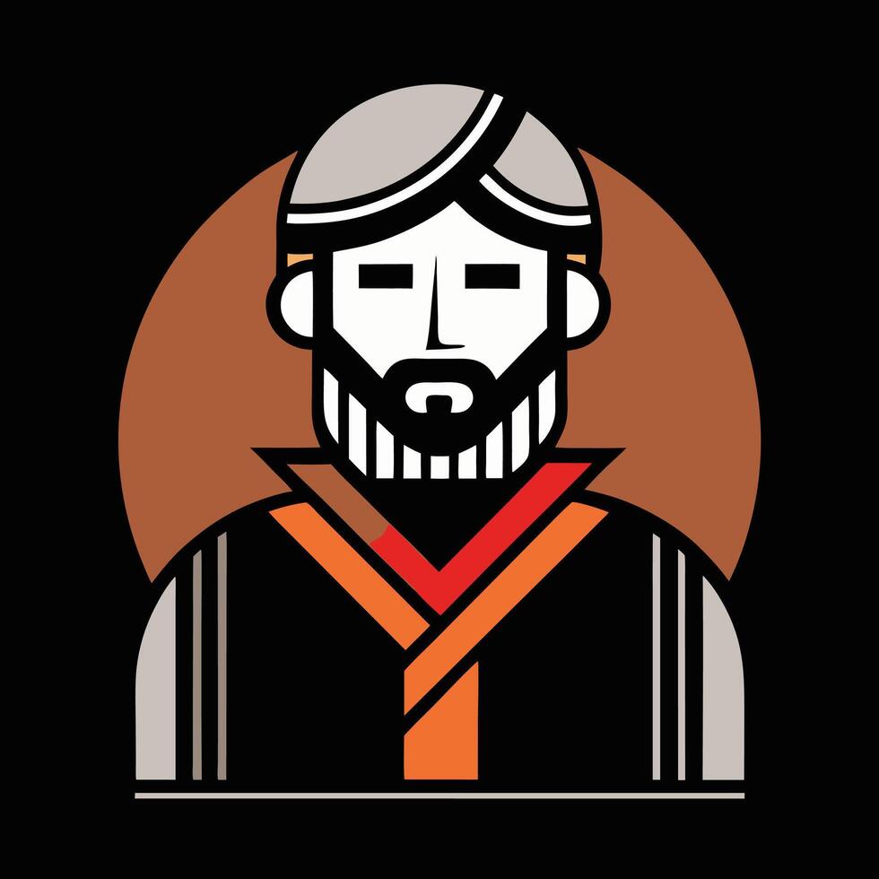 A man with a beard and a hat vector