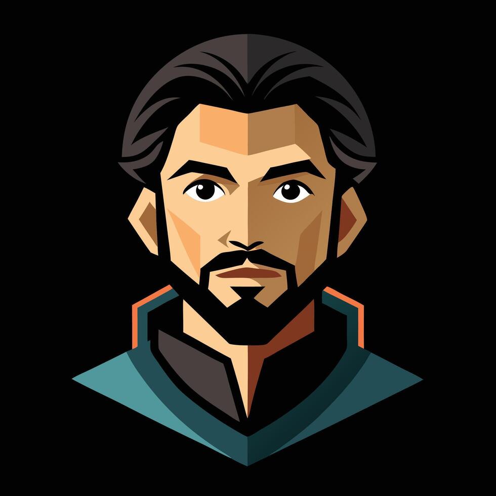 A man with a beard and a beard vector