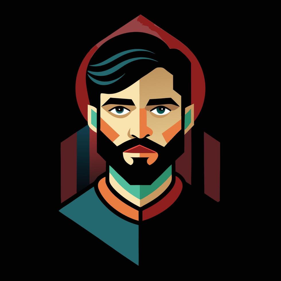 A man with a beard and a beard vector