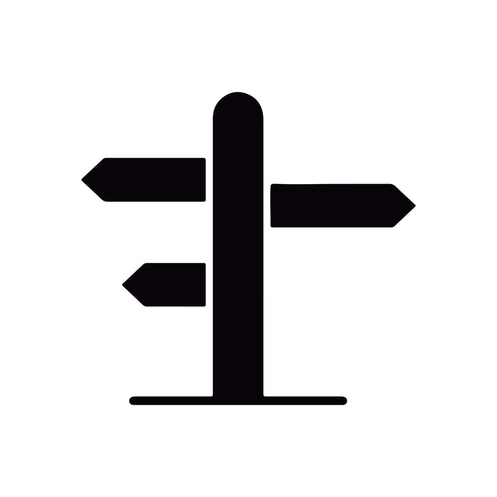 A black and white sign pointing in different directions vector