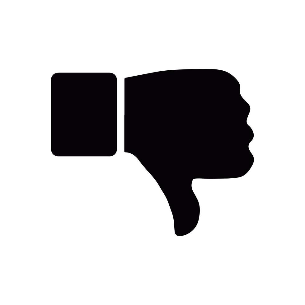 A black thumb up sign on a white background vector