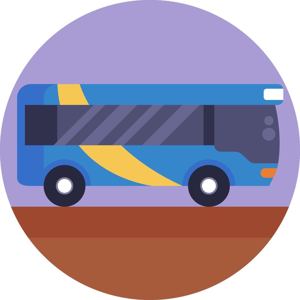 A blue bus is driving on a road vector