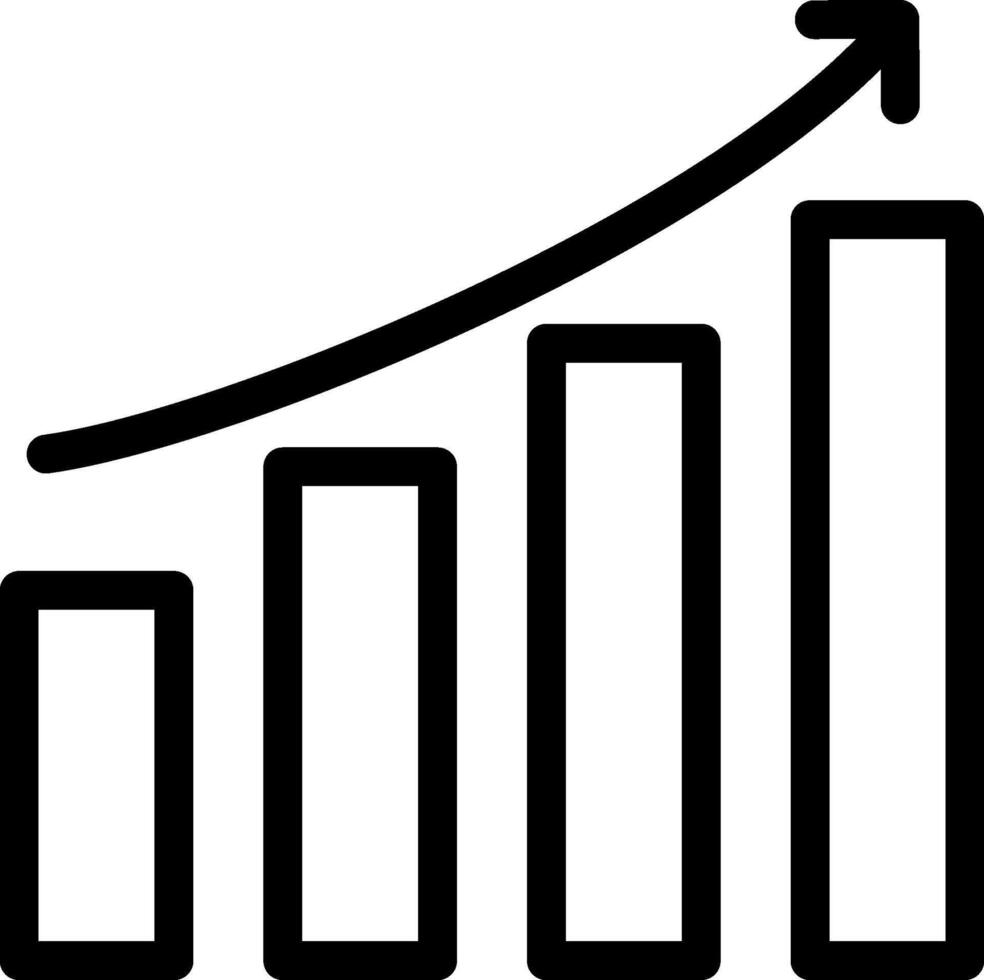 A graph showing growth in a bar chart vector