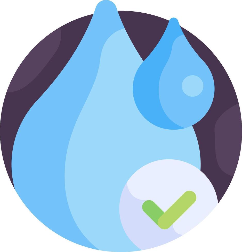 Water drop icon with tick mark vector