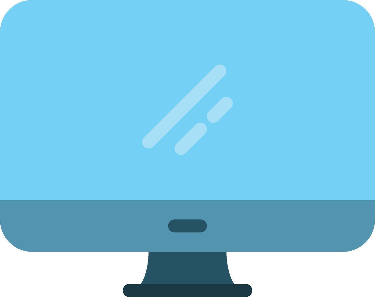A computer monitor with a blue background vector