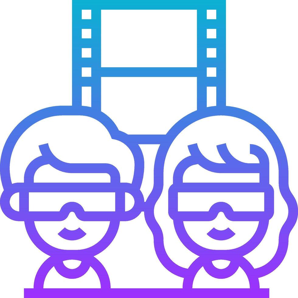 Two people wearing glasses and holding a camera vector