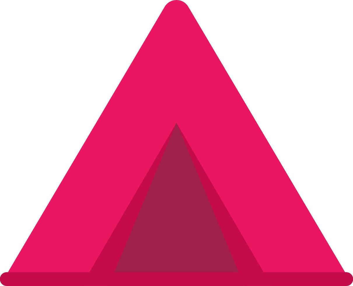 A pink triangle with a red triangle inside vector