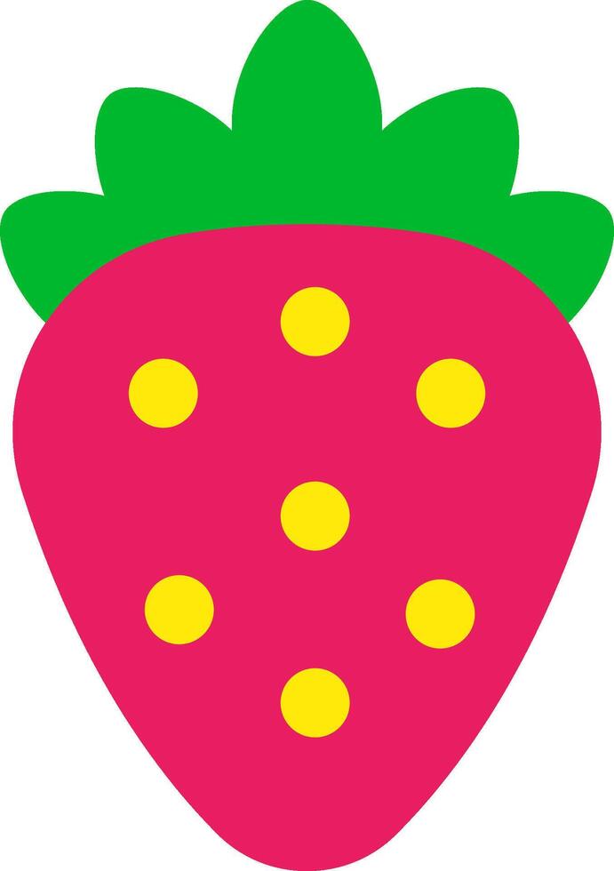 A strawberry with yellow dots on it vector