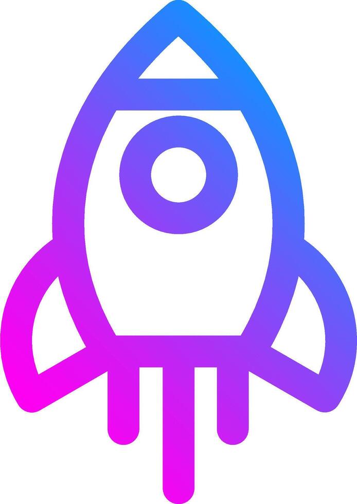 A pink and blue rocket logo vector