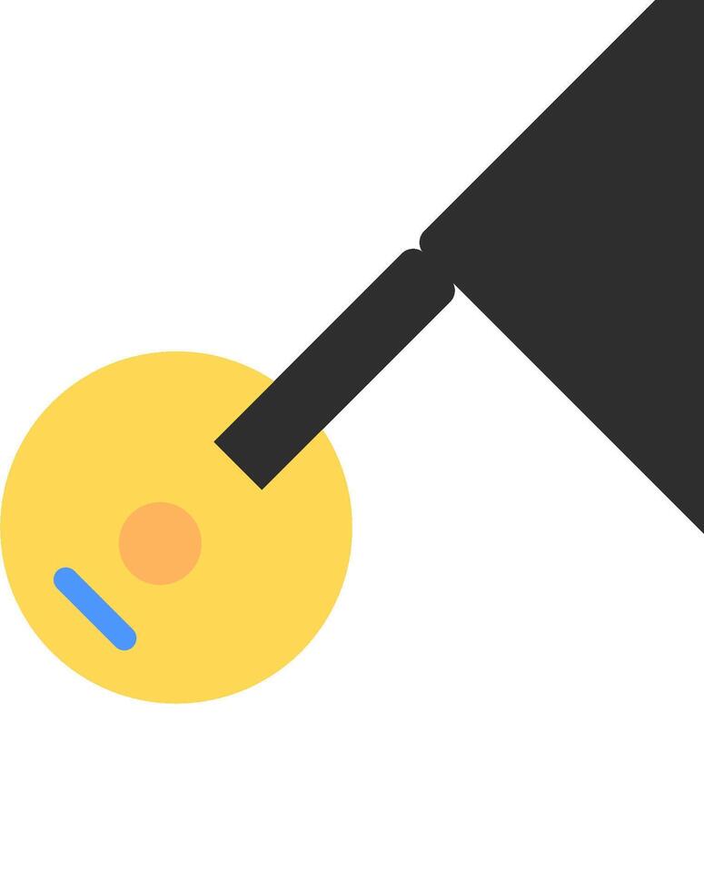 A yellow disc with a blue dot on it vector