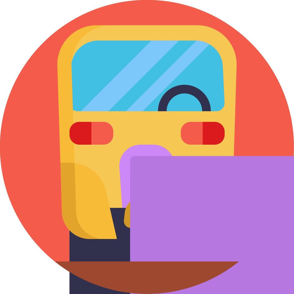 A bus is sitting on a table vector
