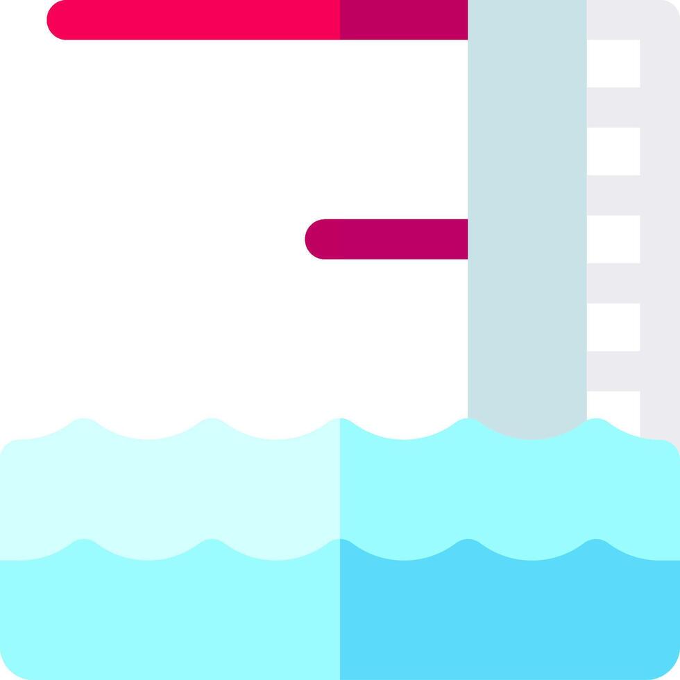 A water tower with a red and blue flag vector