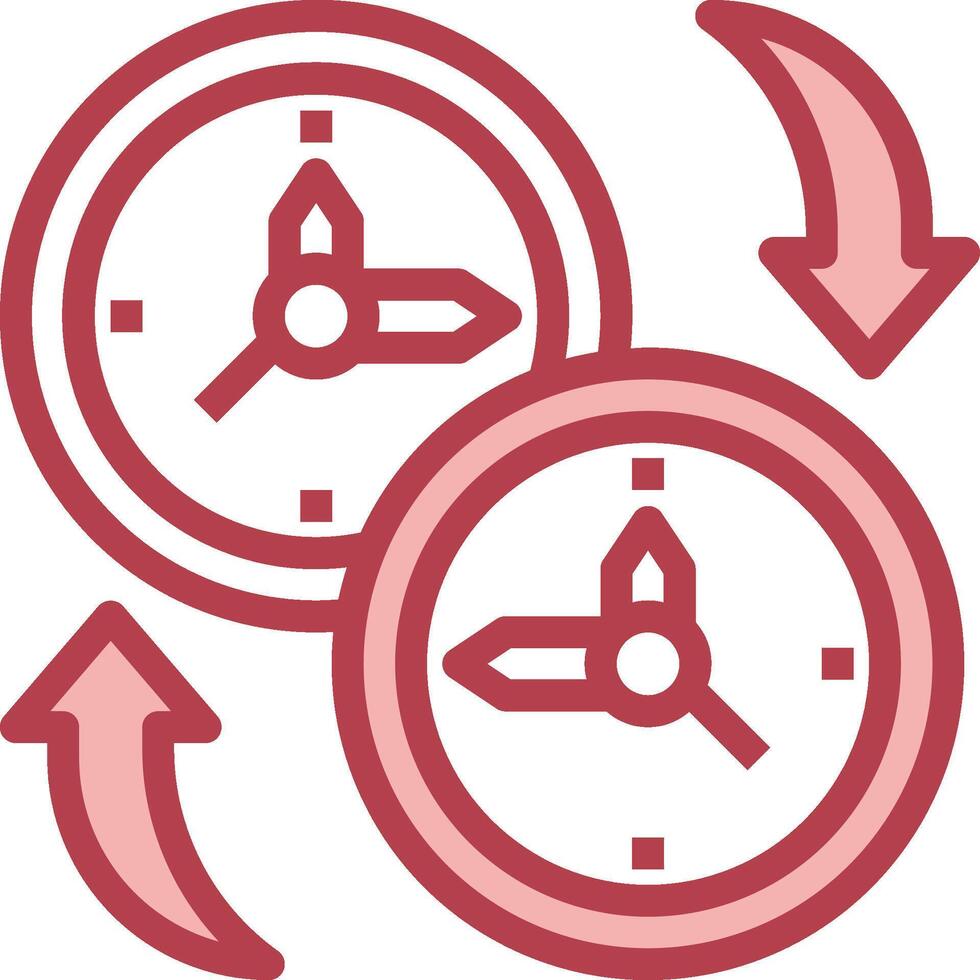 Two clocks are shown with arrows pointing to them vector