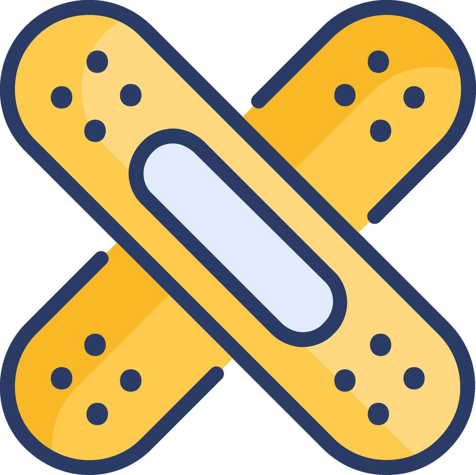 A bandage with two crossed lines vector