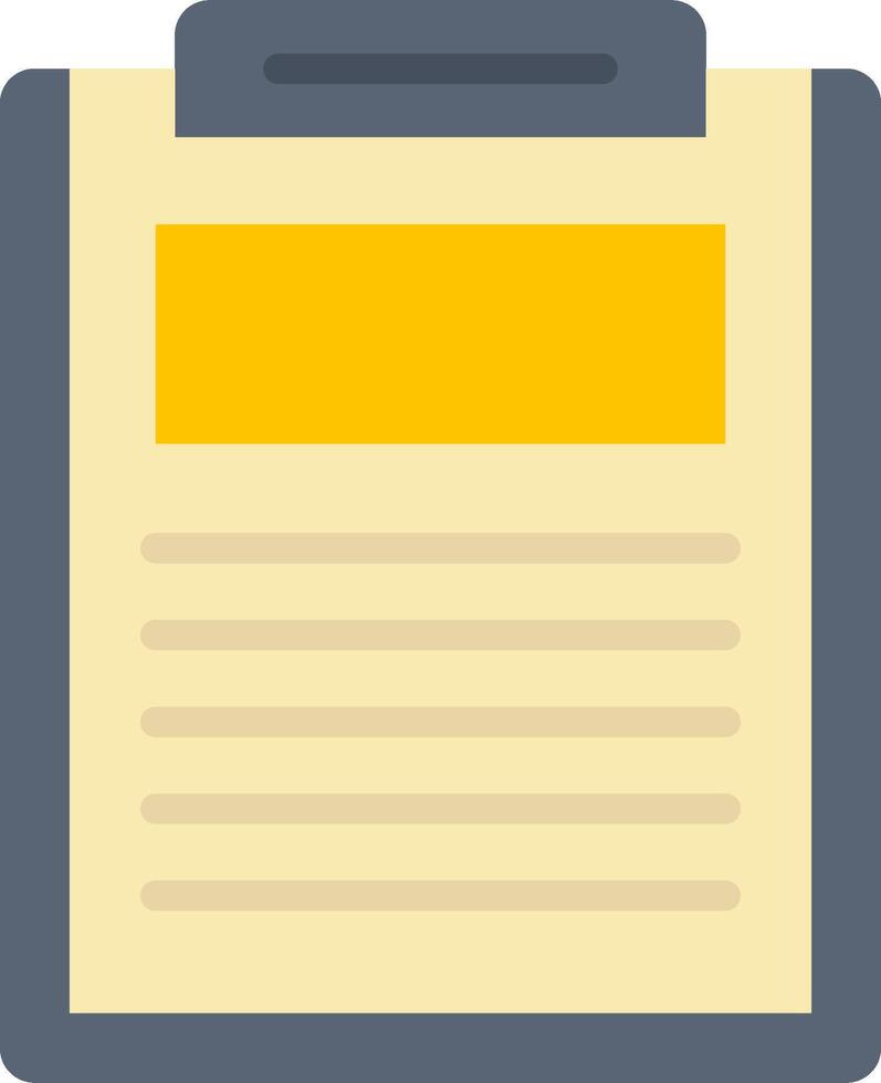 A clipboard with a yellow note on it vector