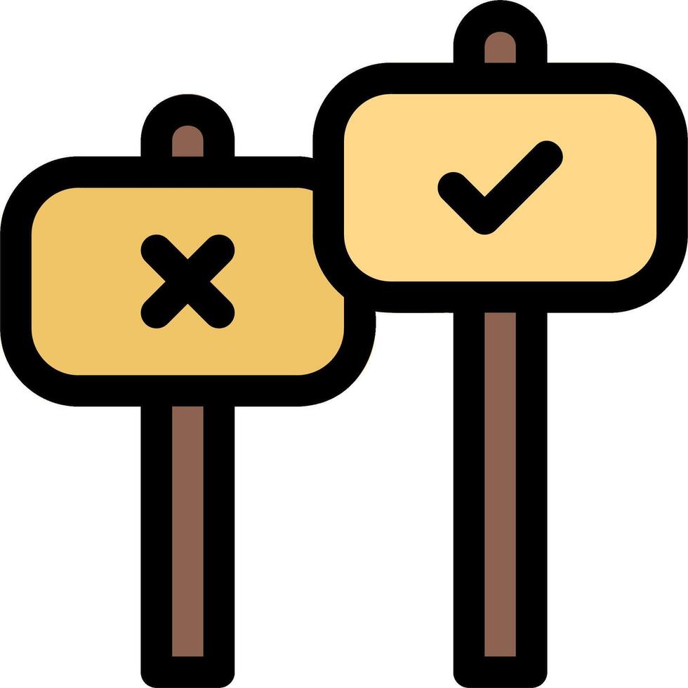 Two signs with crossed check marks on them vector