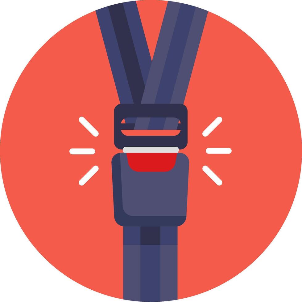 A red circle with a blue strap on it vector