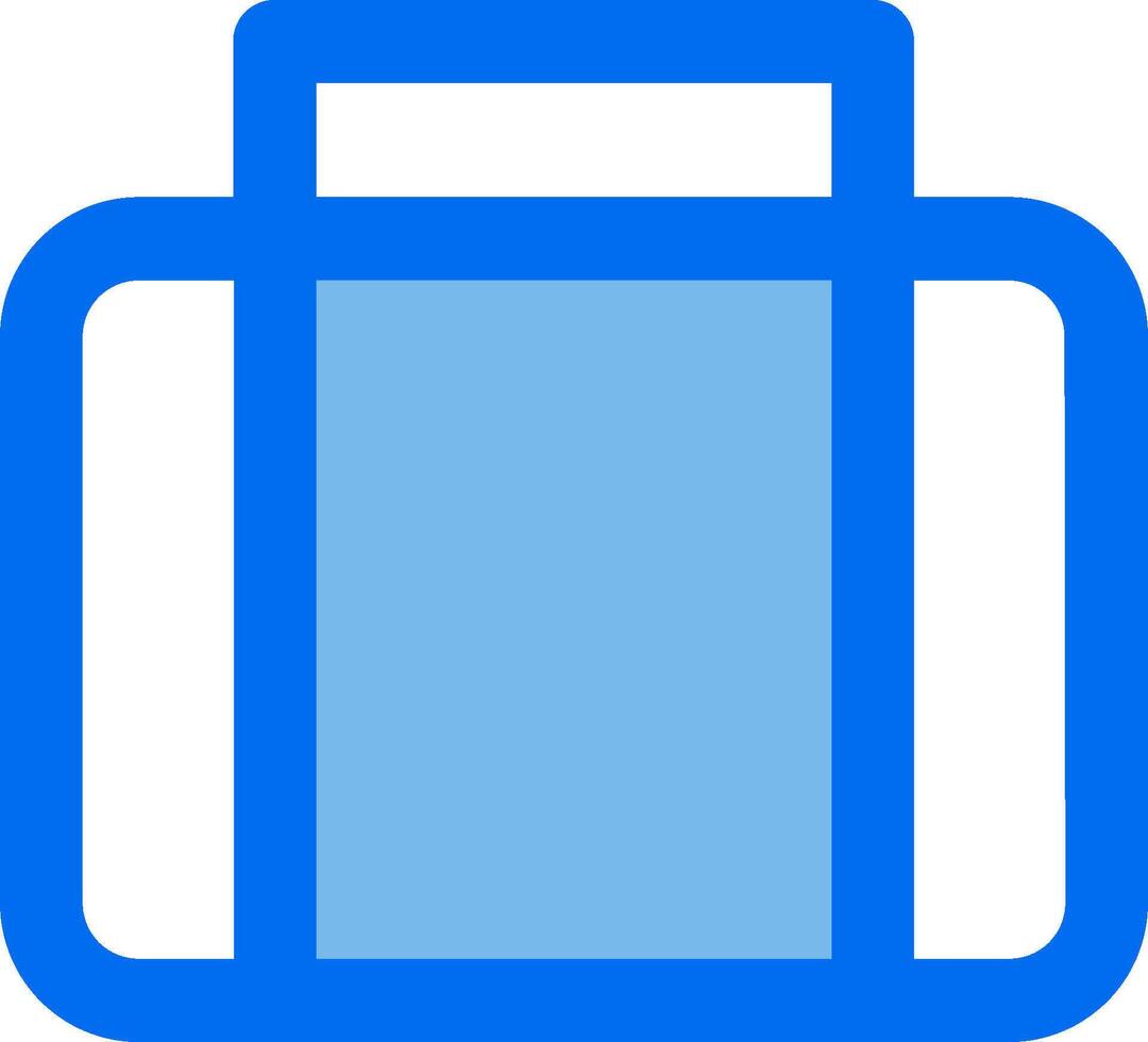 A blue suitcase icon on a white background vector