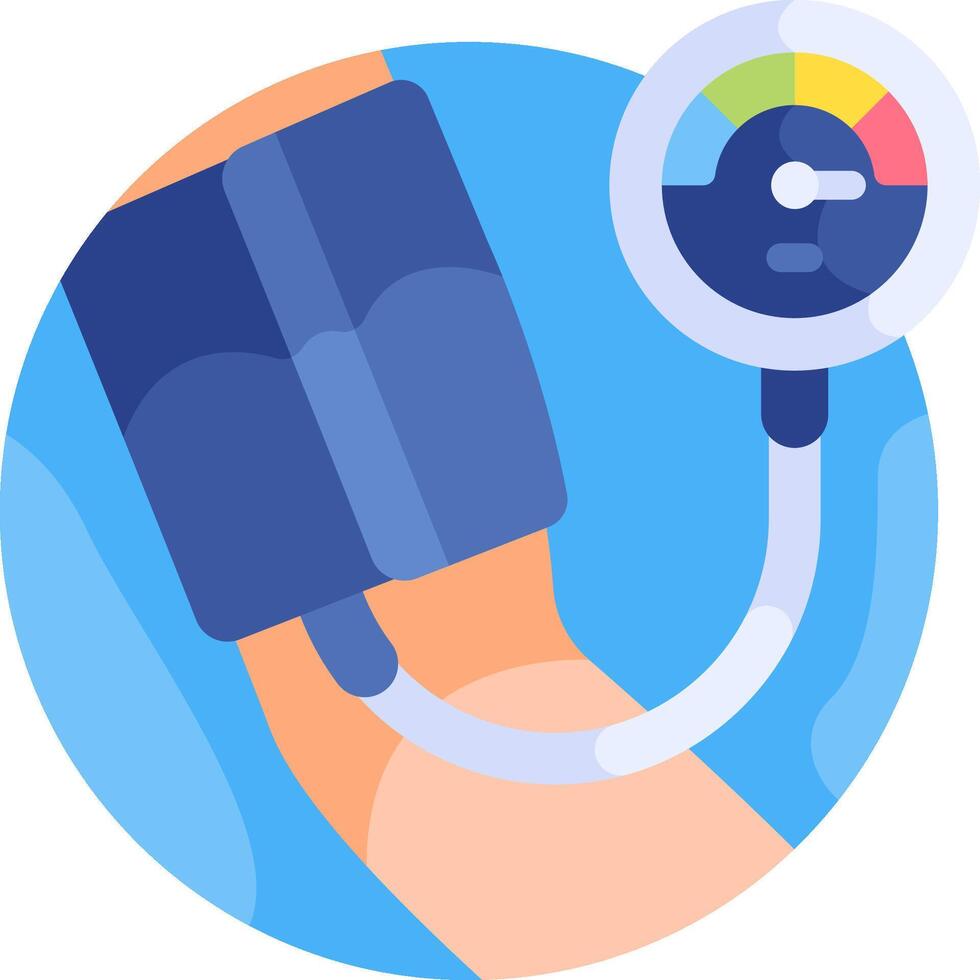 An illustration of a hand holding a blood pressure meter vector