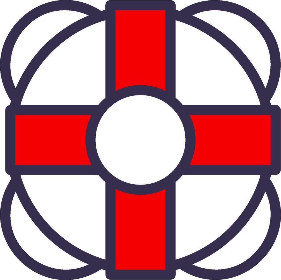 A red and white cross in a circle vector