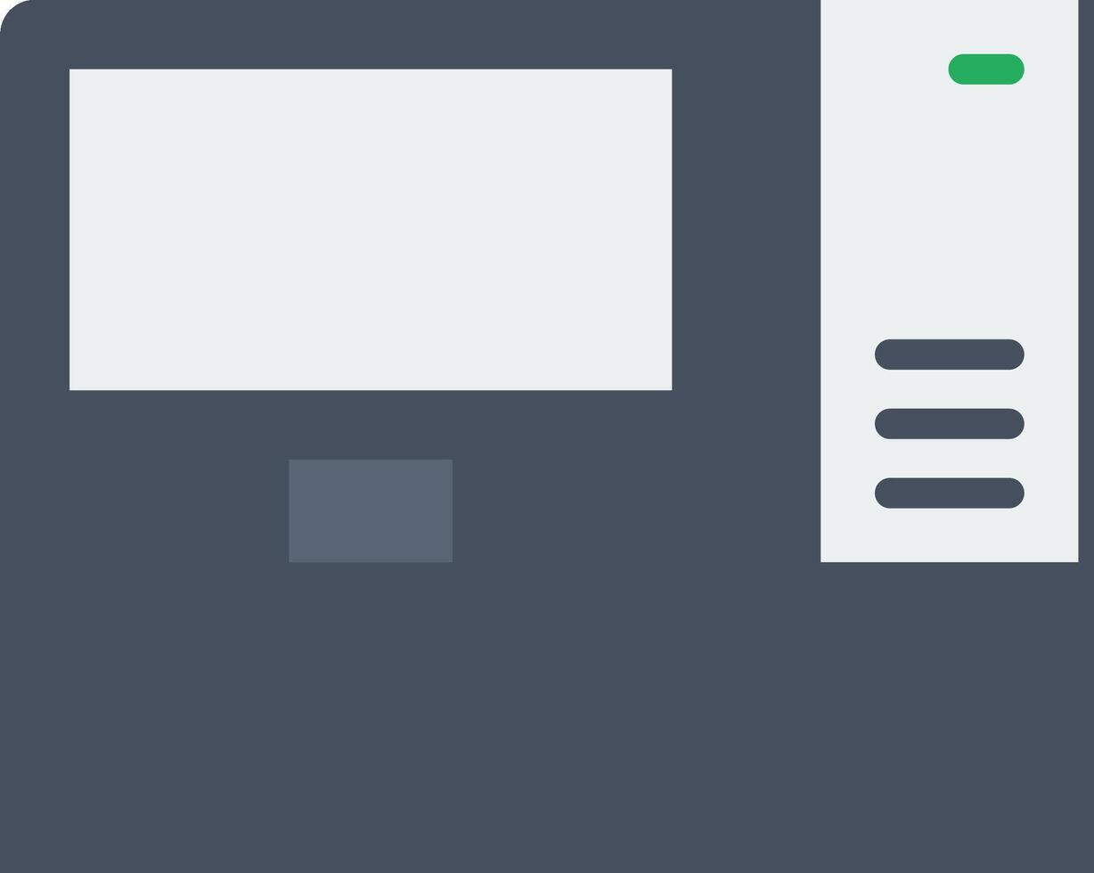 A computer with a monitor and keyboard vector