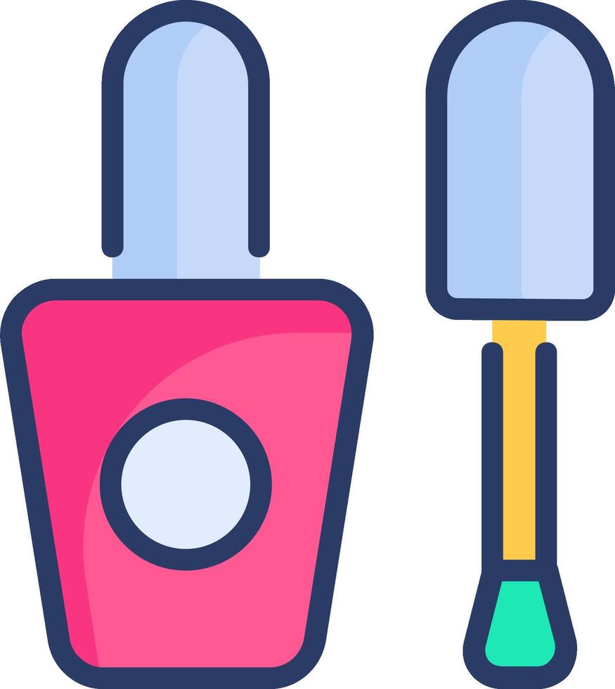 Nail polish and brush icon vector