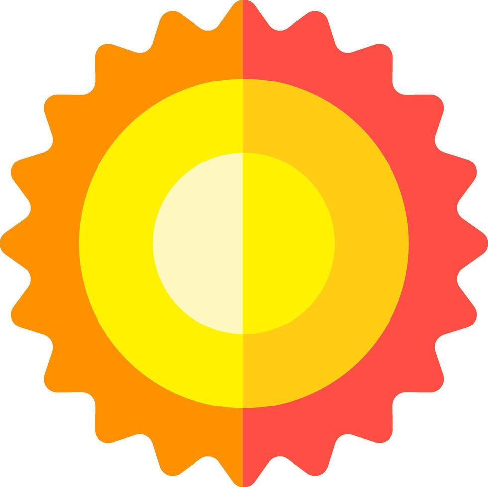 Sun icon with orange and yellow color vector