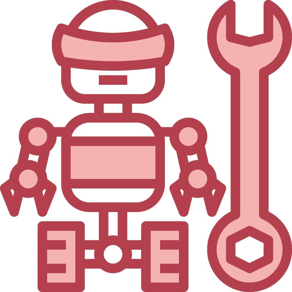 A robot holding a wrench and a wrench vector