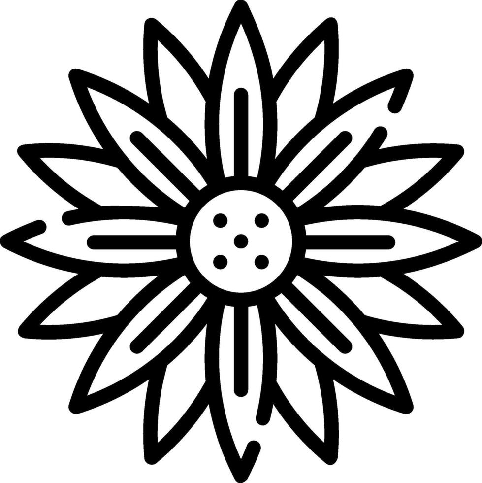 A black and white flower icon vector