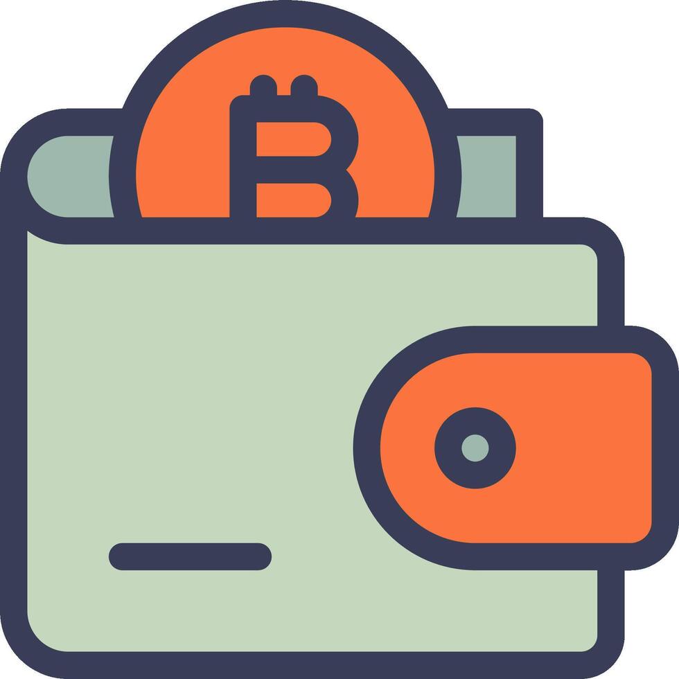Bitcoin wallet icon vector