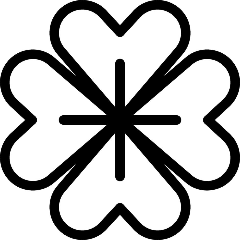 A four leaf clover symbol is shown in black and white vector