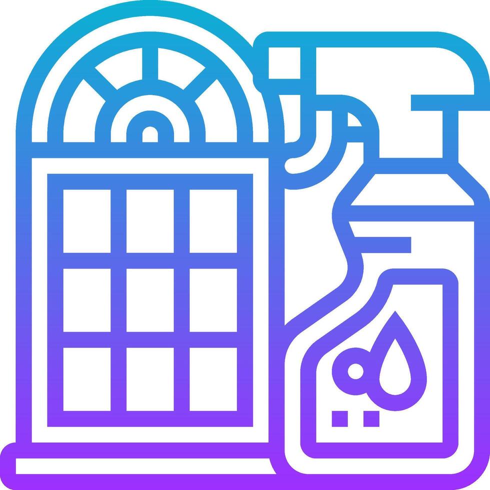 A blue and purple icon of a window cleaner and a window vector