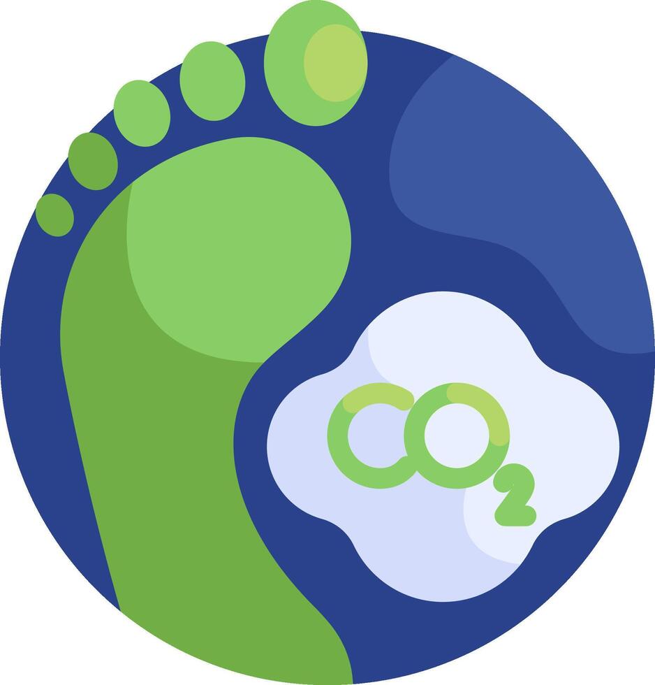 The logo for co2, with a green footprint and a cloud vector
