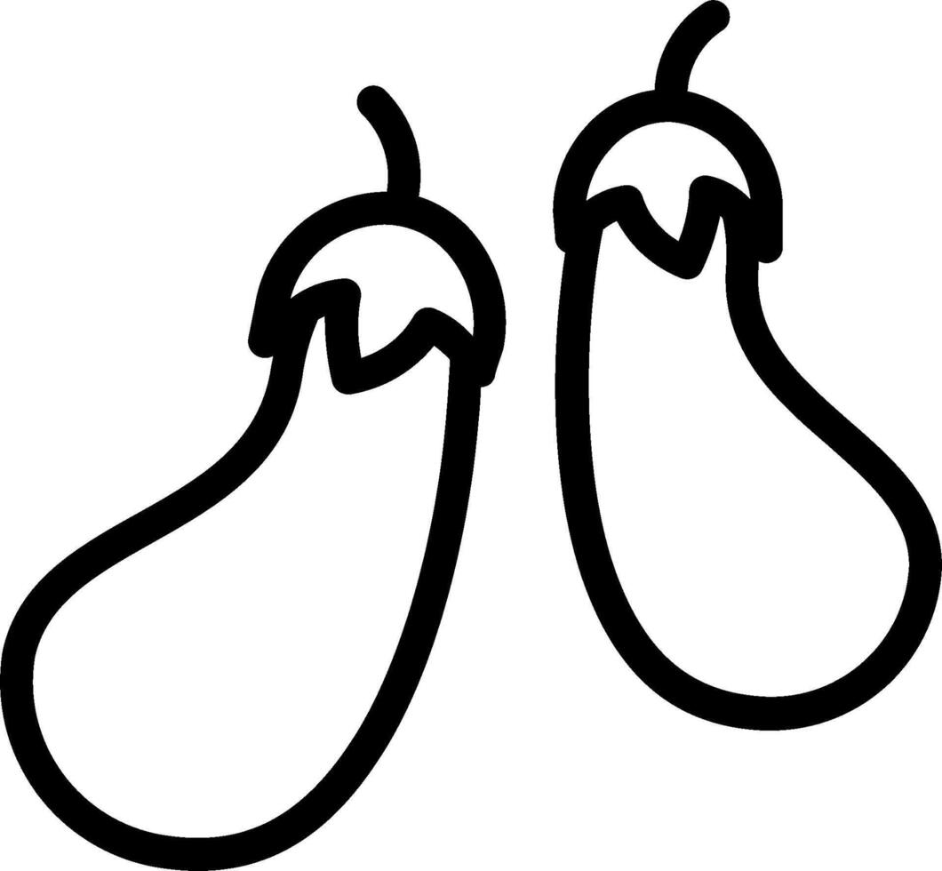 Two black and white cartoon peppers on a white background vector