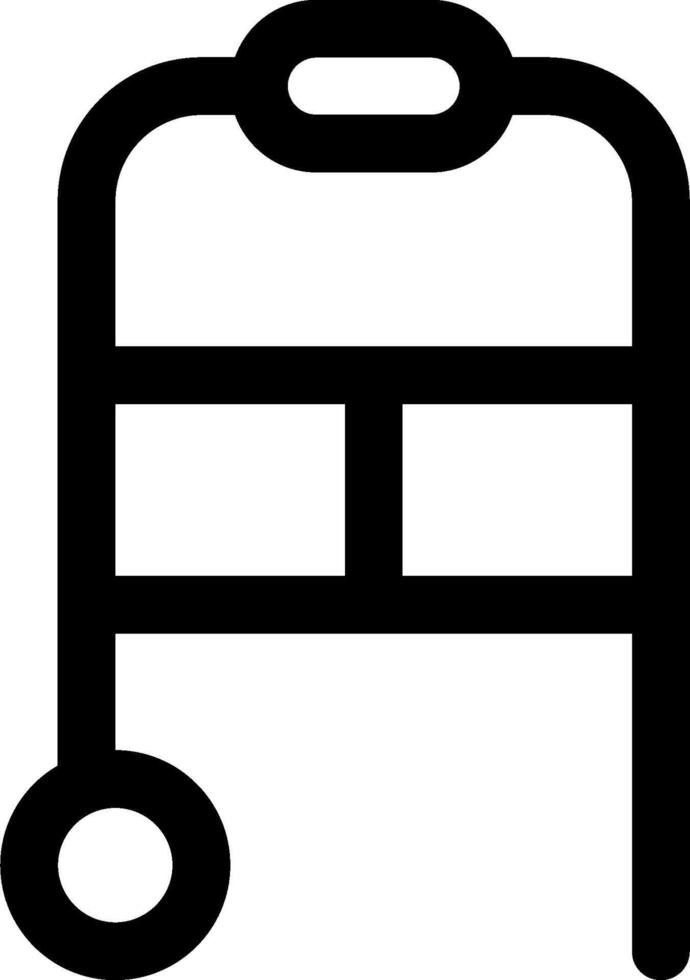 A black and white icon of a suitcase vector