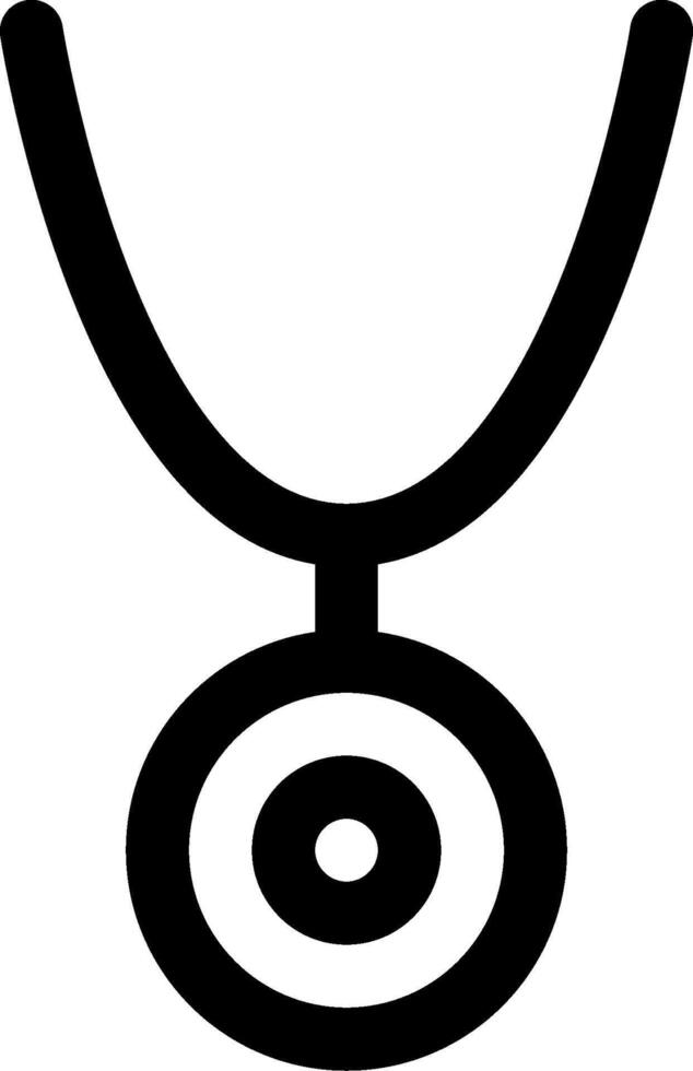 A black and white icon of a necklace vector