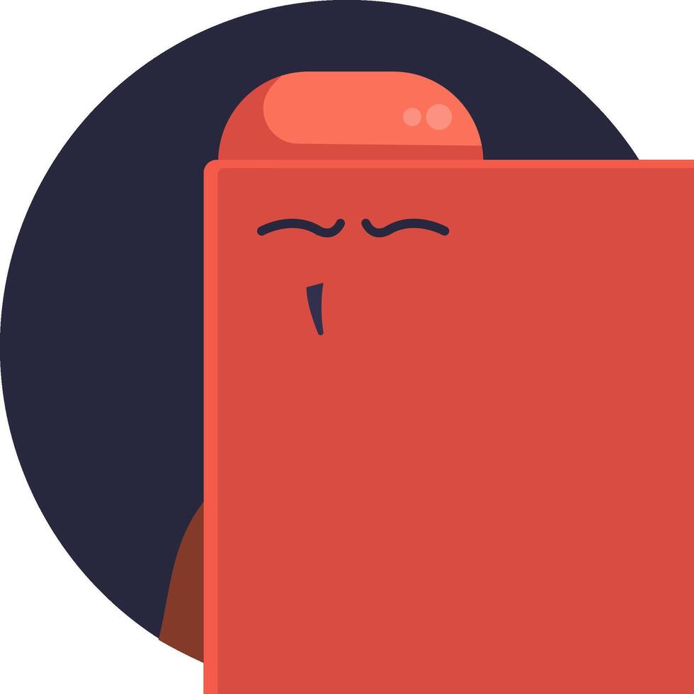 A person hiding behind a red box vector
